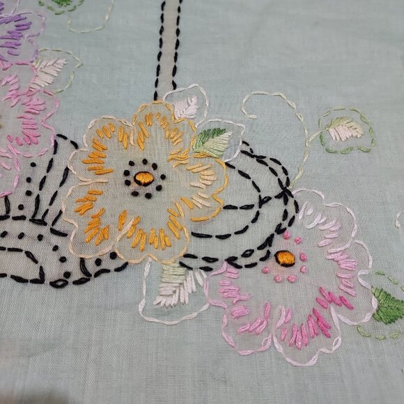 Pillow Case Cover 1950s Hand Embroidered Floral Baby Nursery 22" - Picture 10 of 13